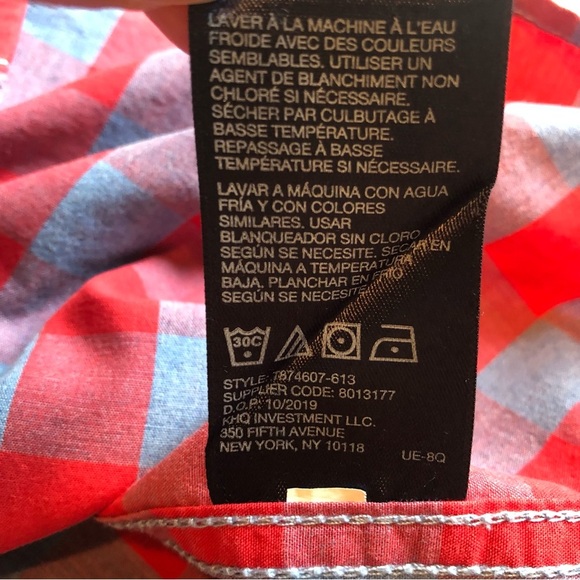 Tommy Hilfiger Red and Blue Casual Button Down Shirt Size XL (20) - Picture 7 of 7